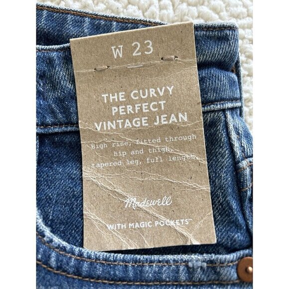 MADEWELL The Curvy Perfect Vintage Jean Blue Decatur Wash Tapered Leg Size 23 - Picture 5 of 11